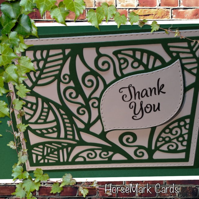 Thank You card created with leave die