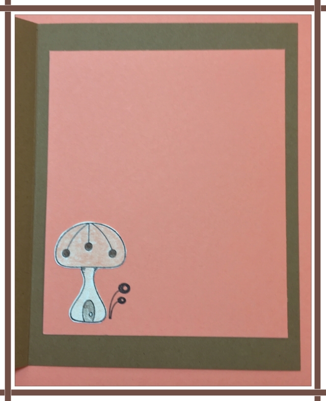 Mushroom inside note card